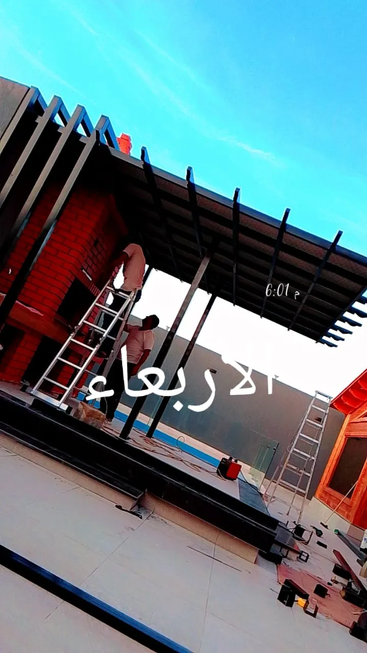 تركيب مظلات خشبية وحديدية حي الصالحية