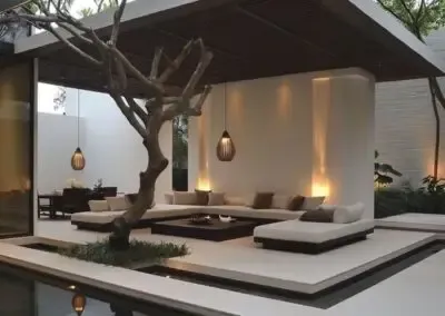 مظلات جلسات خارجية فاخرة في حي الحمراء بجدة