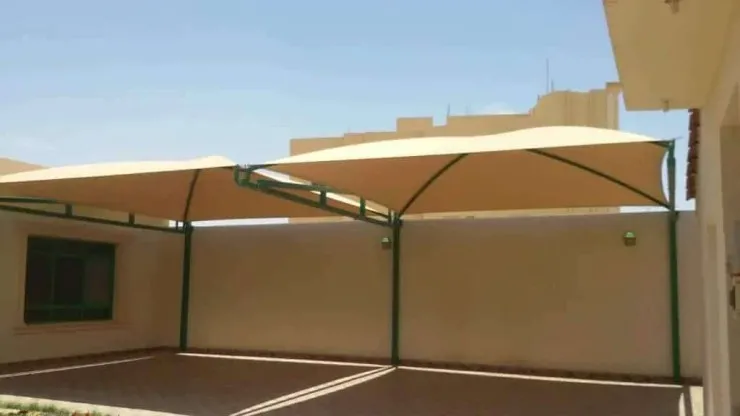 تركيب مظلات كابولي في حي الواحة بجدة 