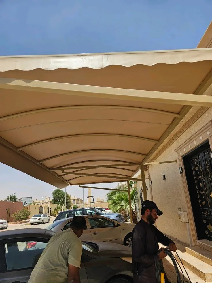تركيب مظلات سيارات مقص ومداخل منازل جدة