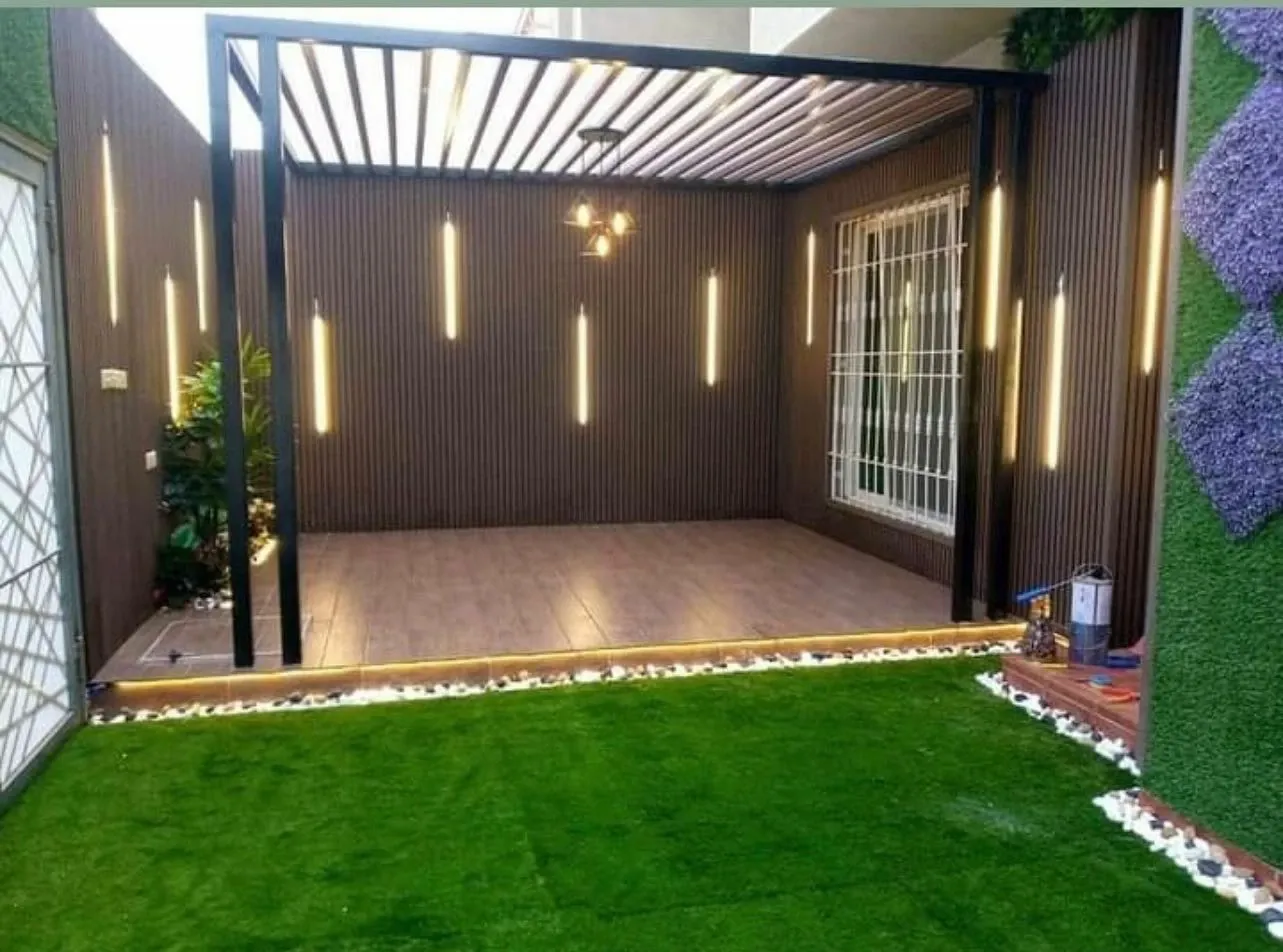 تصميم مظلات وجلسات وشلالات أحواش جدة