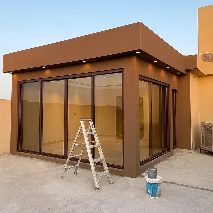  ارخص مقاول بناء مجلس خارجي حي الاندلس بالحوش انيق زجاجي 