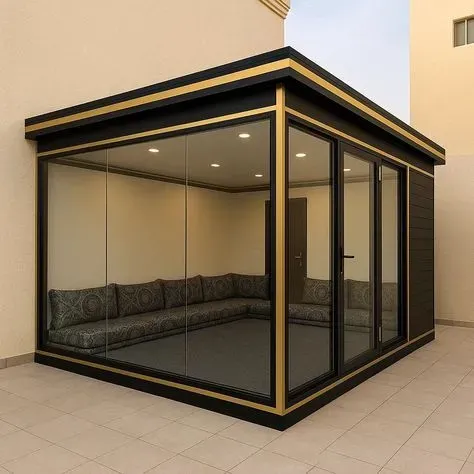  ارخص مقاول بناء مجلس خارجي حي الاندلس بالحوش انيق زجاجي 