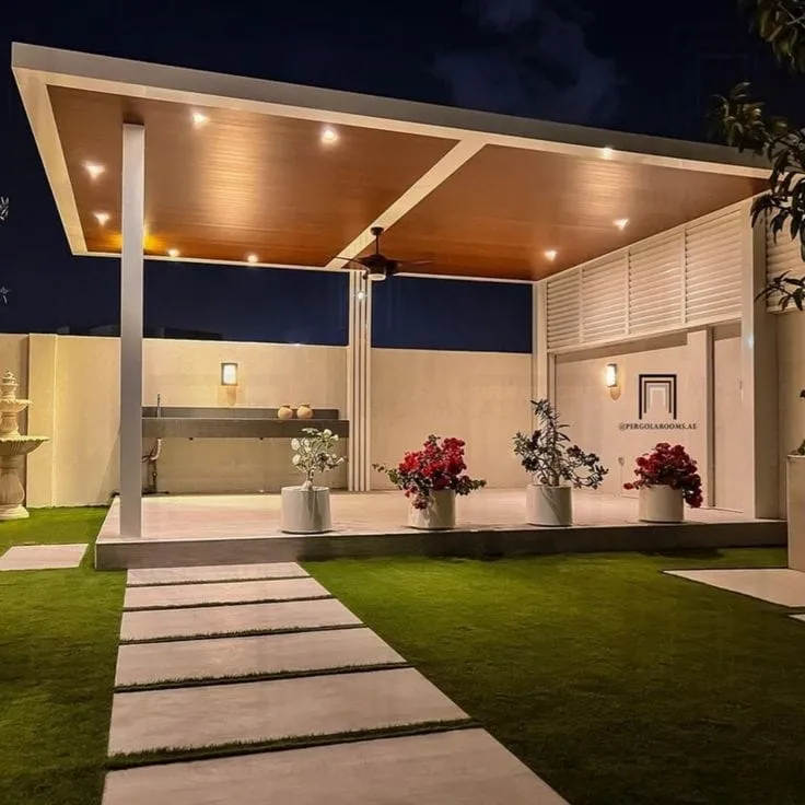 تحويل الفناء إلى واحة بجدة:للمظلات والحدائق ومظلات