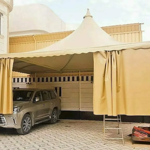 اصلاح مظلات كراج مقوسة بتثبيت آمن بحي الفلاح بجدة 