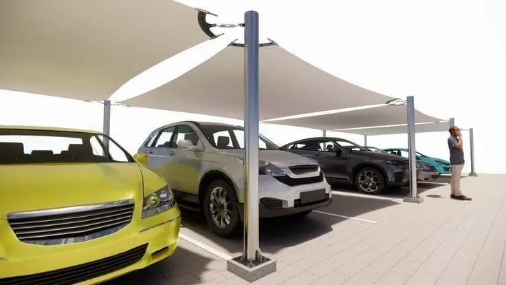 مظلات سيارات والشد الإنشائي والمظلات المتحركةفي حي البساتين 