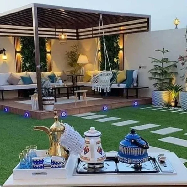 أفكار تصميم مجالس وجلسات خارجية للمنازل والأسطح في أحياء جدة