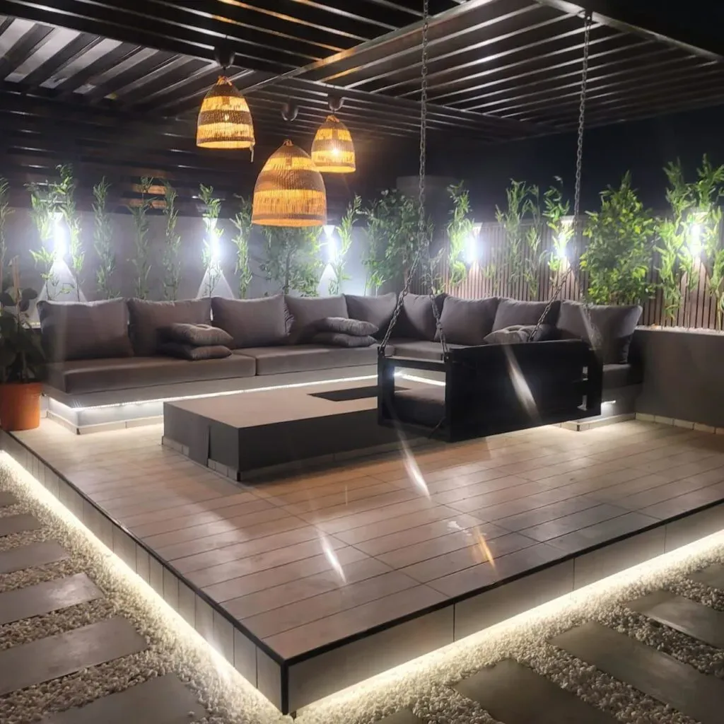 أفكار تصميم مجالس وجلسات خارجية للمنازل والأسطح في أحياء جدة